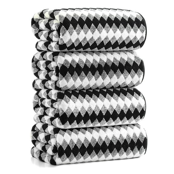 Smuge 4 Pack Bath Towels Extra Large 35"x 70"Highly Absorbent Quick Dry Bath Towels Oversized Microfiber Bath Sheets Soft Luxurious Towels for Bathroom Kitchen Spa Hotel Gym (Black)