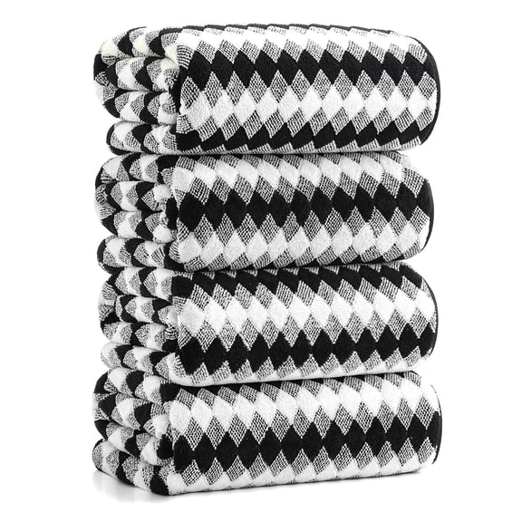 Smuge 4 Pack Bath Towels Extra Large 35"x 70"Highly Absorbent Quick Dry Bath Towels Oversized Microfiber Bath Sheets Soft Luxurious Towels for Bathroom Kitchen Spa Hotel Gym (Black)