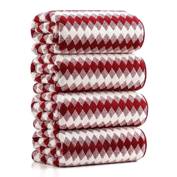 Smuge 4 Pack Bath Towels Extra Large 35"x 70"Highly Absorbent Quick Dry Bath Towels Oversized Microfiber Bath Sheets Soft Luxurious Towels for Bathroom Kitchen Spa Hotel Gym (Wine)