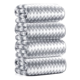 Smuge 4 Pack Bath Towels Extra Large 35"x 70"Highly Absorbent Quick Dry Bath Towels Oversized Microfiber Bath Sheets Soft Luxurious Towels for Bathroom Kitchen Spa Hotel Gym (Light Gray)