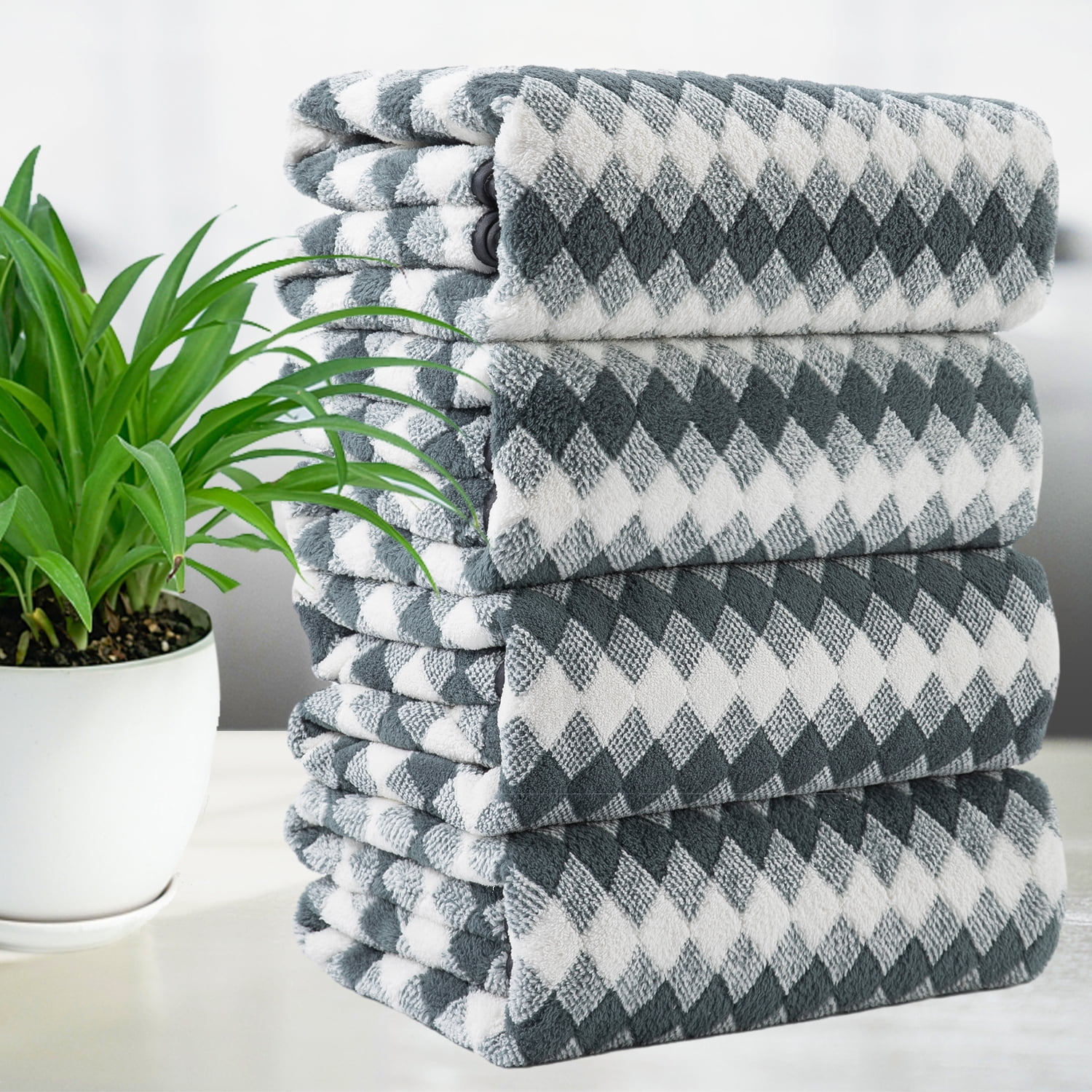 White Classic Luxury Grey Bath Sheet Towels 2 Pcs Set, Extra Large 35x70  Inch | 2 Pack, Grey