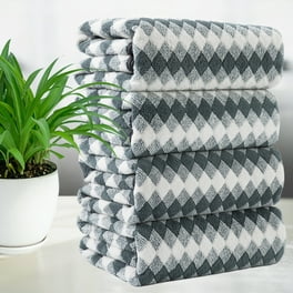 NEW TRULY LOU WHITE,GRAY QUICK DRY COTTON BATH,HAND,SET OF 4 WASHCLOTHS  TOWEL