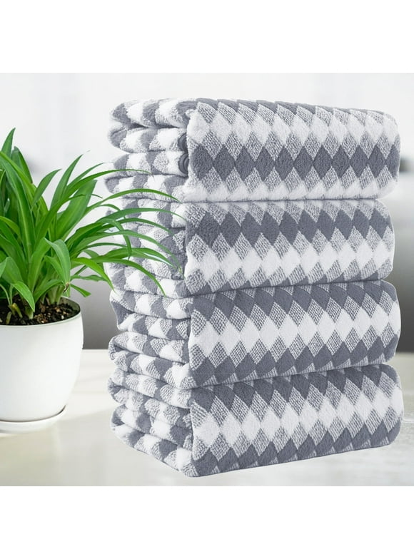 Smuge 4 Pack Bath Towels Extra Large 35"x 70"Highly Absorbent Quick Dry Bath Towels Oversized Microfiber Bath Sheets Soft Luxurious Towels for Bathroom Kitchen Spa Hotel Gym (Light Gray)