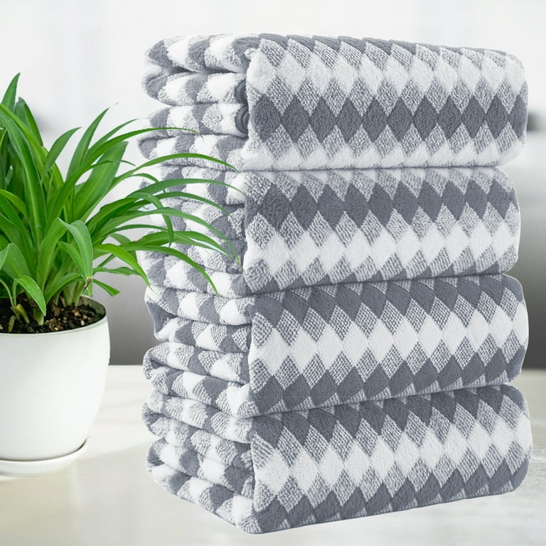 Bath Towel Set Gray 4Pack-35x70 Towel,600GSM Ultra Soft Microfibers Bathroom  Towel Set Extra Large Plush Bath Sheet Towel,Highly Absorbent Quick Dry Oversized  Towels Spa Hotel Luxury Shower Towels 