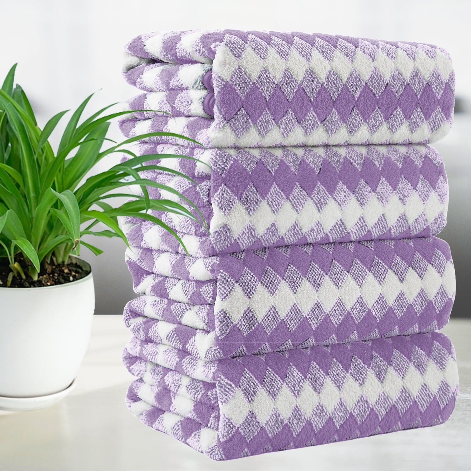Smuge 4 Pack Bath Towels Extra Large 35"x 70"Highly Absorbent Quick Dry Bath Towels Oversized Microfiber Bath Sheets Soft Luxurious Towels for Bathroom Kitchen Spa Hotel Gym (Purple)