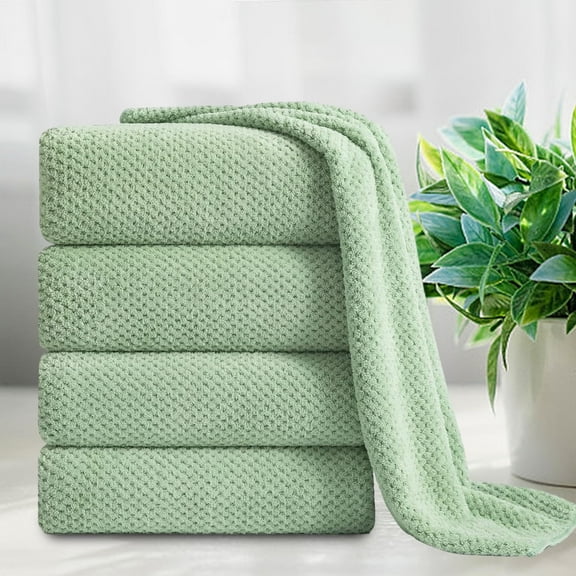 Smuge 4 Pack Bath Towels Extra Large 35 x 70 Inches,600 GSM Ultra Soft Large Bath Towel Set Quick Dry Bathroom Towelsfor Bathroom Kitchen Spa Hotel Gym(Green)