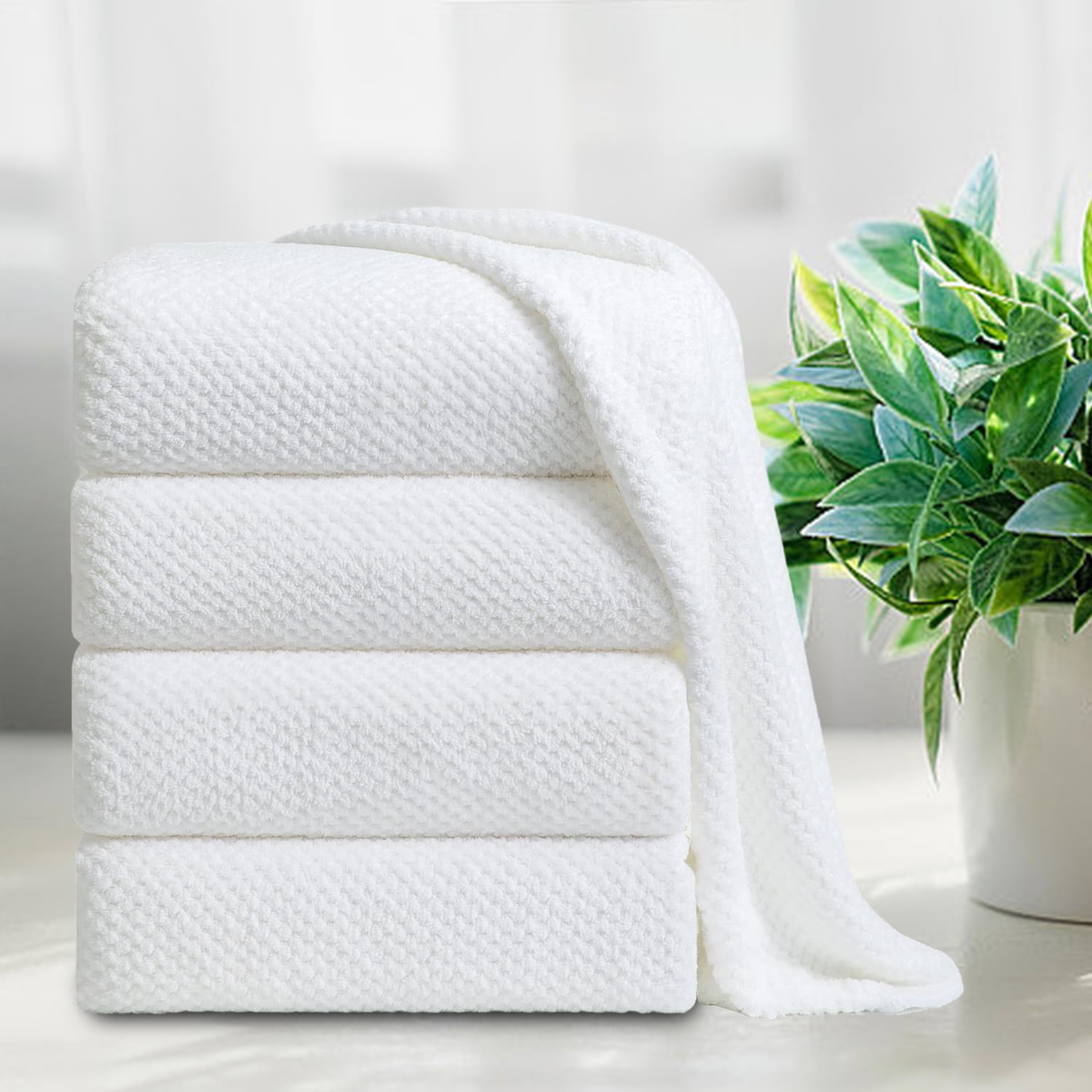 Smuge 4 Pack Bath Towels Extra Large 35 x 70 Inches,600 GSM Ultra Soft Large Bath Towel Set