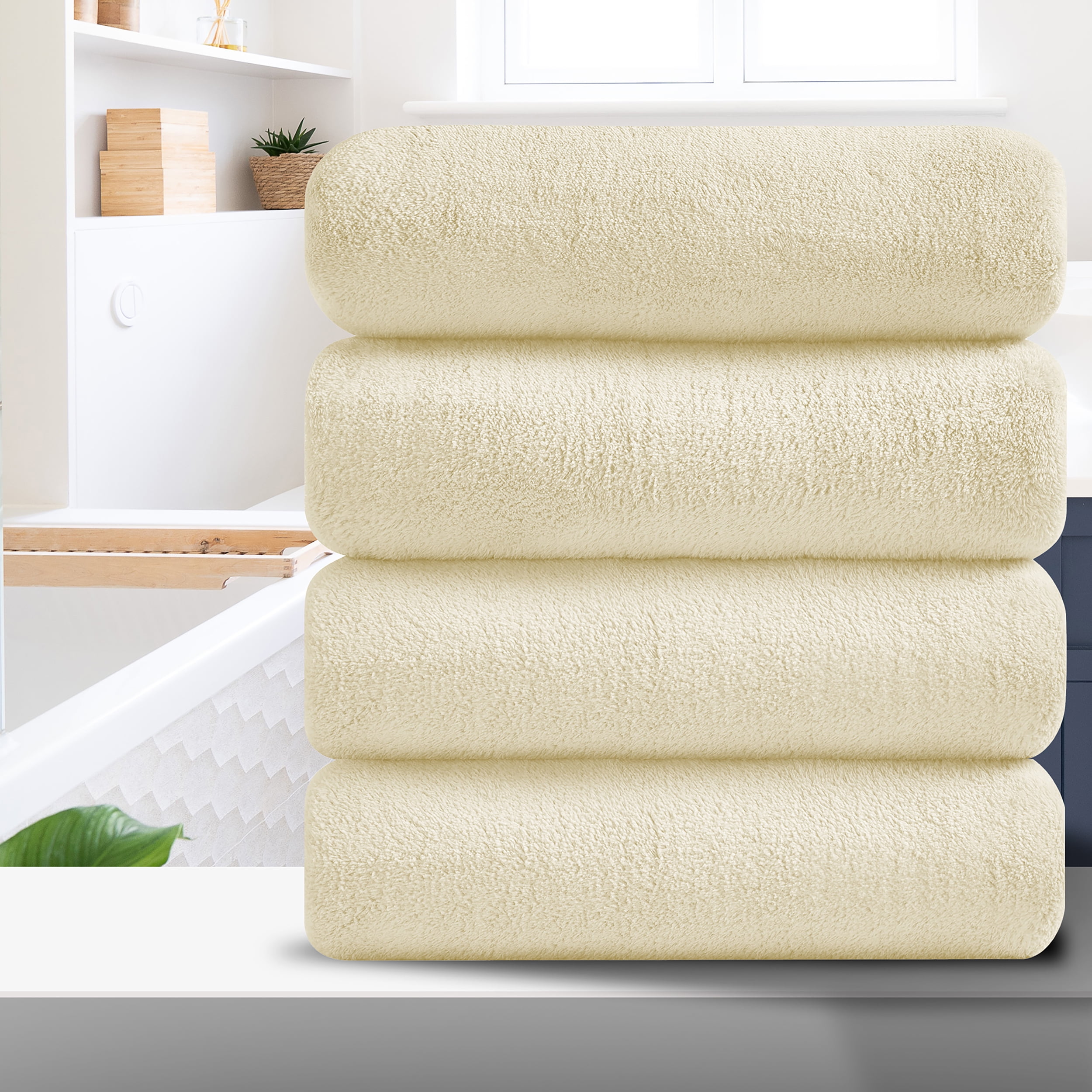 Smuge 4 Pack Bath Towels Extra Large 35x 70Highly Absorbent