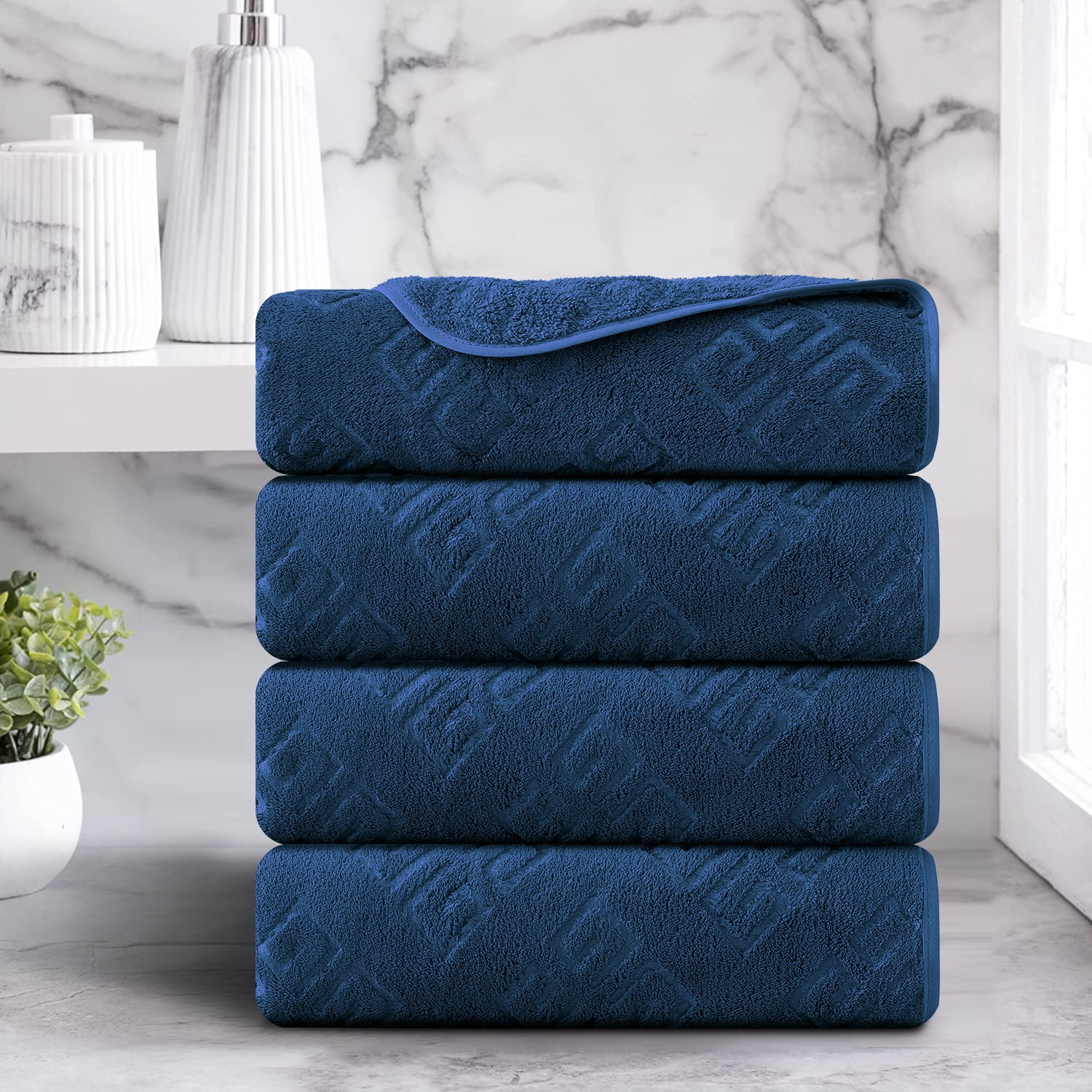 Smuge 4 Pack Oversized Bath Towel Set 35 x 70 in, Microfiber Ultra Soft