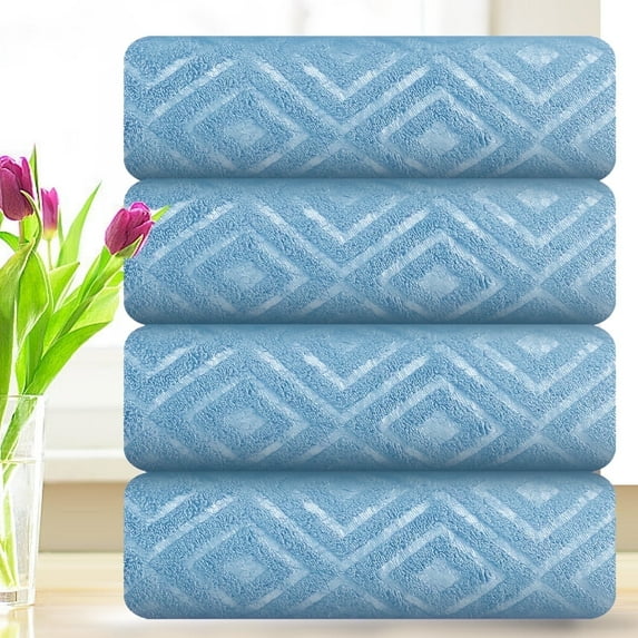 Smuge 4 Pack Oversized Bath Towel Set Blue 600 GSM Ultra Soft Extra Large Bath Sheet Towels 35"x70" Bathroom Towels Hotel Luxurious Towels