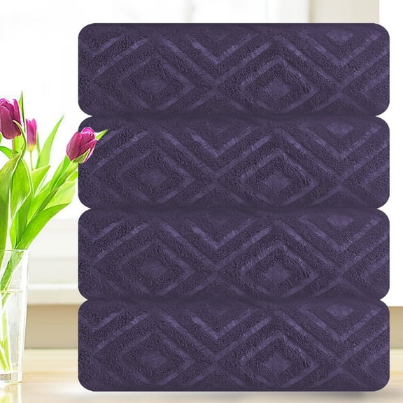 Smuge 4-Pack Oversized Bath Towel Set with Ultra Soft Microfiber, 4 Pieces, Dark Purple Color