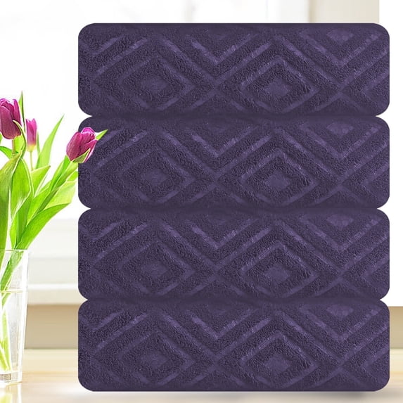 Smuge 4-Pack Oversized Bath Towel Set with Ultra Soft Microfiber, 4 Pieces, Dark Purple Color