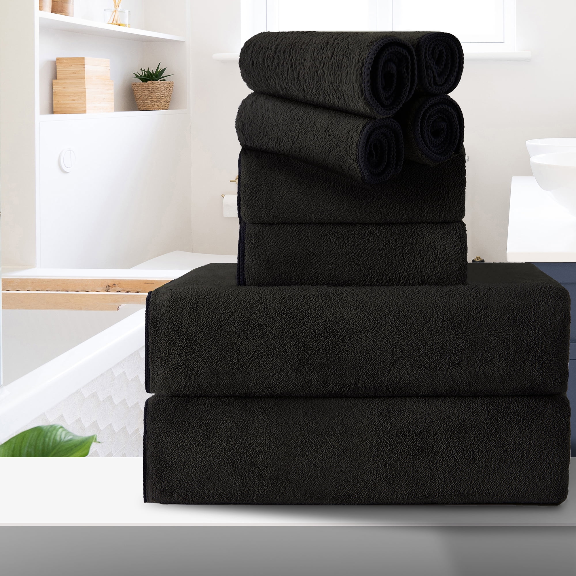 Smuge 8 Piece Oversized Bath Sheet Towels (35 x 70 in,Dark Gray) 600 GSM  Ultra Soft Large Bath Towel Set Cozy Quick Dry Bathroom Towels Hotel