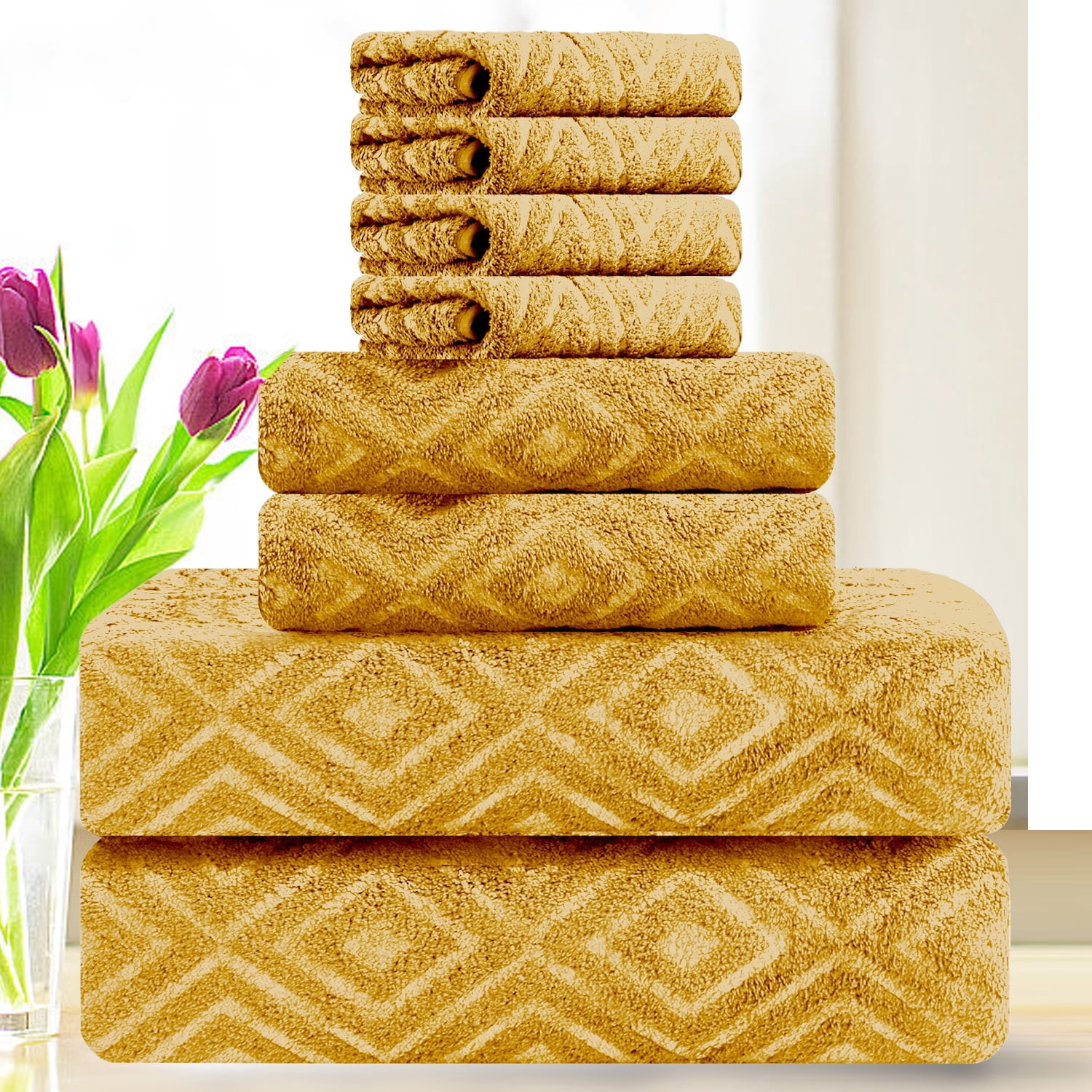 Smuge 8 Piece Extra Large Bath Towels, 2 Oversized Bath Towel Sheets, 2 ...