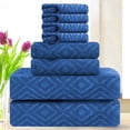 thumbnail image 1 of Smuge 8 Piece Oversized Bath Sheet Towels, 2 Extra Large Bath Towels Sheet, 2 Hand Towels and 4 Washcloths 600 GSM Ultra Soft Bath Towel Set Highly Absorbent Hotel Luxurious Towels(Navy), 1 of 8