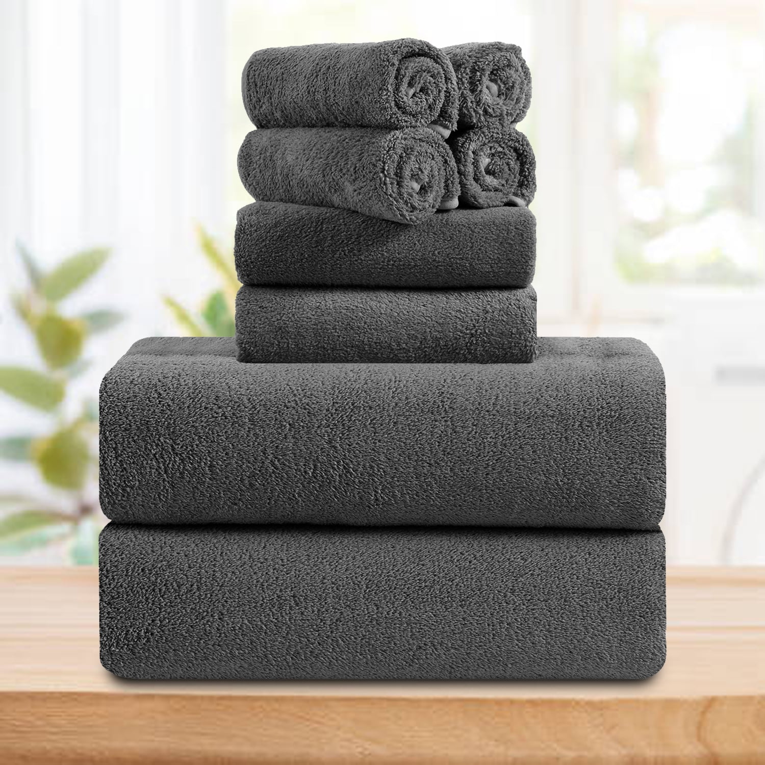 MAGGEA 4 Piece Bath Towel Set White Plush Bath Sheet 700 GSM Oversized  Thick Bath Shower Towels 35x70-Extra Soft Cozy-Absorbent-Quick