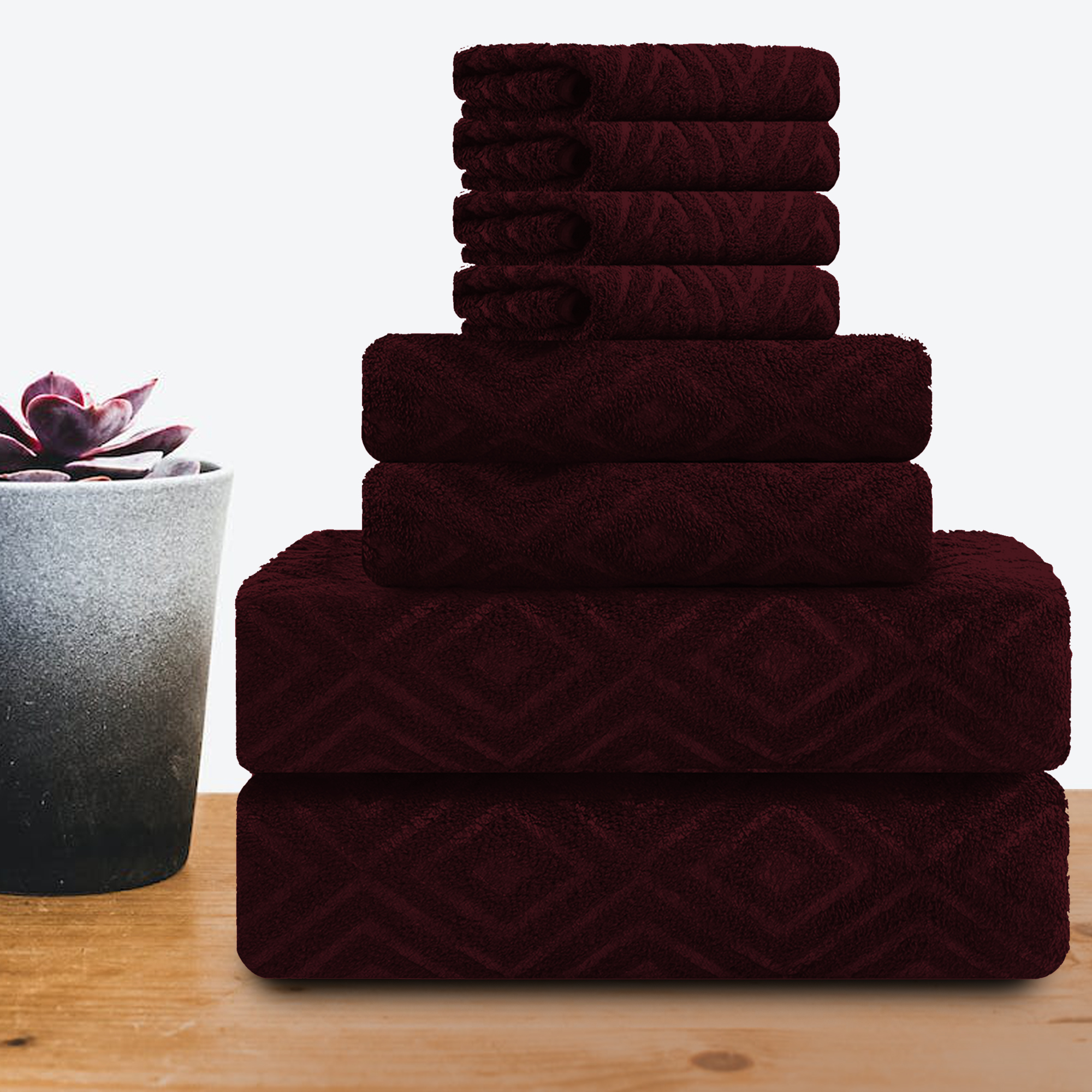 Smuge 8 Piece Oversized Bath Sheet Towels (35 x 70 in, Grape) 600 GSM Ultra Soft Large Bath