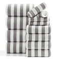 thumbnail image 1 of Smuge 12 Pcs Stripe Family Bath Towels Set - 4 Bath Sheet Towels, 4 Hand Towels, 4 Washcloths, Microfiber Soft Shower Towel for Bathroom Gym Spa(Light Gray), 1 of 9