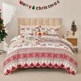 thumbnail image 1 of Smuge Christmas Duvet Cover Queen/Full Size Comforter Cover Reindeer Snowflake Red Stripe Quilt Case Soft Bedding Quilt Cover with 2 Pillow Shams, 1 of 7