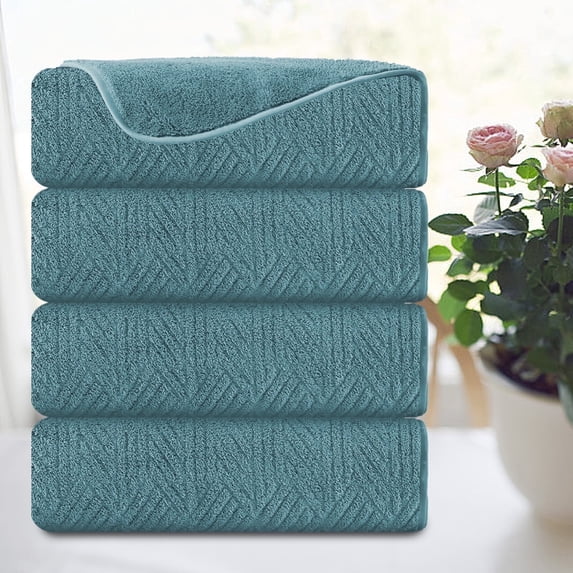Smuge 4 Pack Oversized Bath Sheet Towels (35 x 70 in, Green Pine) 600 GSM Ultra Soft Large Bath Towel Set Cozy Quick Dry Bathroom Towels Hotel Luxurious Towels