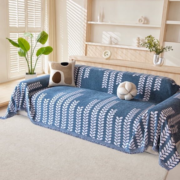 Smuge Sofa Cover Couch Cover Protector Slipcover, L Shape 3 Cushion Throw Sofa Towel Furniture Cover for Dogs Cats Home Decor (71"x 118", Navy)