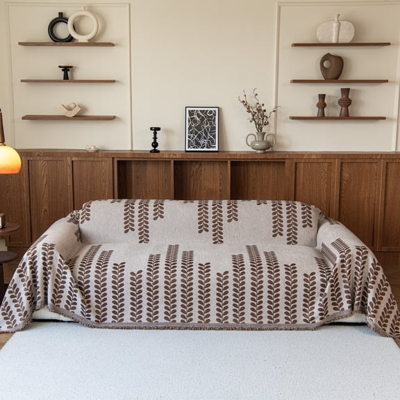 Smuge Couch Cover Sofa Cover Protector Slipcover, L Shape 3 Cushion Throw Sofa Towel Furniture Cover for Dogs Cats Home Decor (71"x 150", Light Coffee)