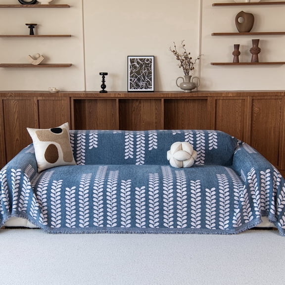 Smuge Sofa Cover Couch Cover Protector Slipcover, L Shape 3 Cushion Throw Sofa Towel Furniture Cover for Dogs Cats Home Decor (71"x 150", Navy)