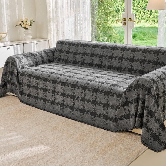 Smuge Couch Cover Sofa Covers Washable, Sectional Couch Covers L Shape Sofa towel Slipcovers Furniture Protector for Dogs Cats Pet(71"x 134", Dark Gray)