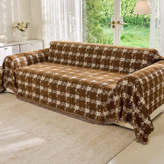 Smuge Couch Cover Sofa Covers Washable, Sectional Couch Covers L Shape Sofa towel Slipcovers Furniture Protector for Dogs Cats Pet(71"x 150", Dark Coffee)
