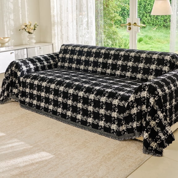 Smuge Couch Cover Sofa Covers Washable, Sectional Couch Covers L Shape Sofa towel Slipcovers Furniture Protector for Dogs Cats Pet(71"x 150", Black)