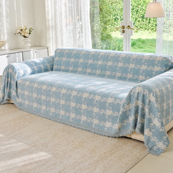 Smuge Couch Cover Sofa Covers Washable, Sectional Couch Covers L Shape Sofa towel Slipcovers Furniture Protector for Dogs Cats Pet(71"x 150", Blue)