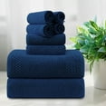 thumbnail image 1 of Smuge Extra Large Bath Towel Sets of 8, 2 Large Bath Towels Oversized, 2 Hand Towels, 4 Washcloths, Soft Microfiber, Quick Dry, Highly Absorbent Bath Towels for Bathroom Kitchen Spa(Navy), 1 of 8