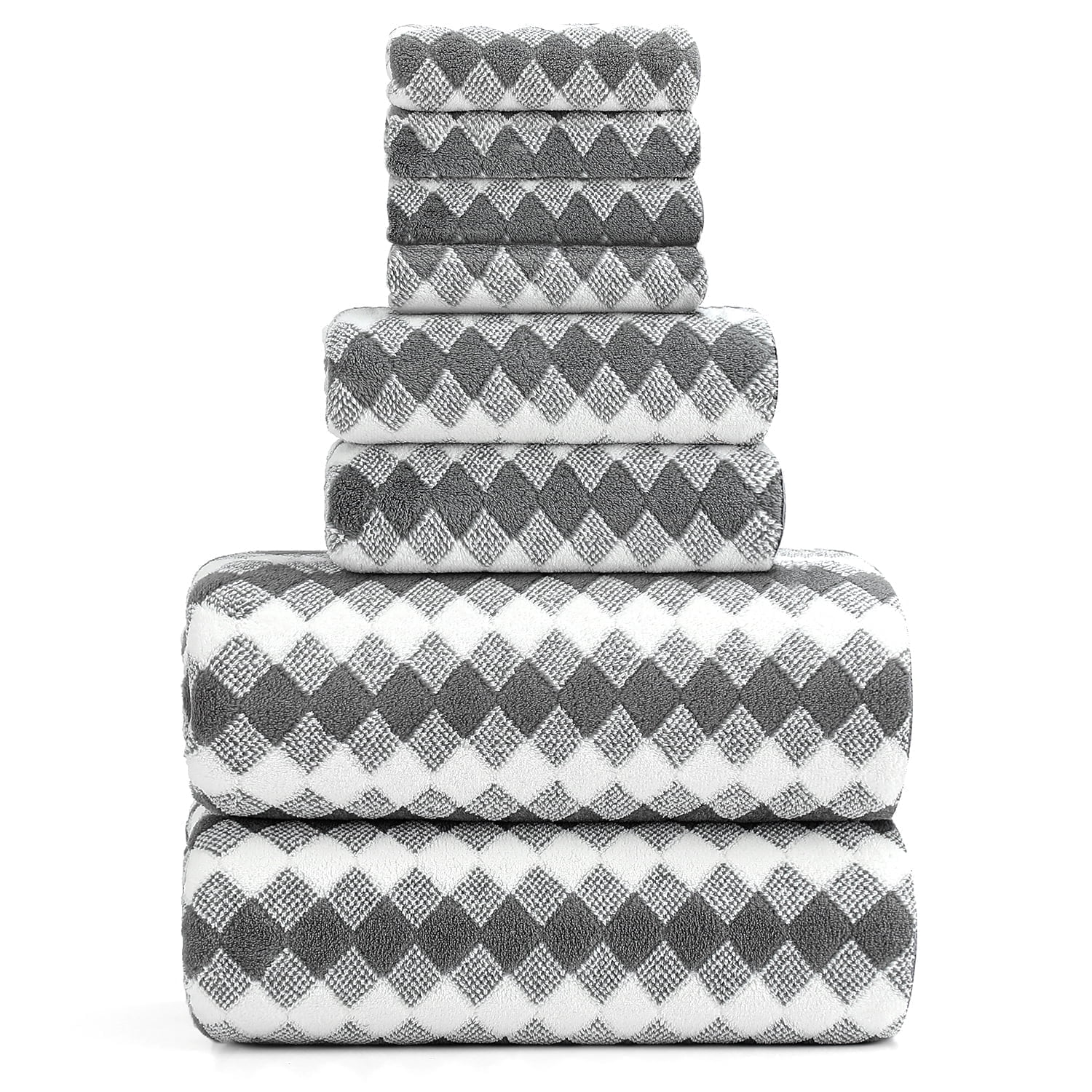 Smuge Extra Large Bath Towel Sets of 8, 2 Large Bath Towels Oversized, 2 Hand Towels, 4 Washcloths, Soft Microfiber, Quick Dry, Highly Absorbent Bath Towels for Bathroom Kitchen Spa(Dark Gray) - Walmart.com
