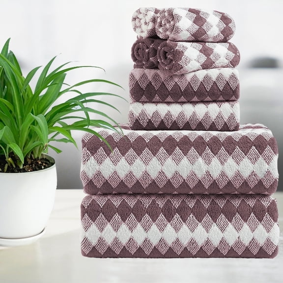 Smuge Extra Large Bath Towel Sets of 8, 2 Large Bath Towels Oversized, 2 Hand Towels, 4 Washcloths, Soft Microfiber, Quick Dry, Highly Absorbent Bath Towels for Bathroom Kitchen Spa(Dark Coffee)