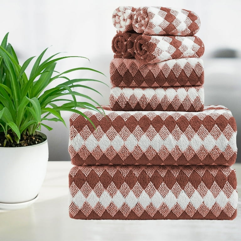 Smuge Extra Large Bath Towel Sets of 8 2 Large Bath Towels Oversized 2 Hand Towels 4 Washcloths Soft Microfiber Quick Dry Highly Absorbent Bath Towels for Bathroom Kitchen Spa Dark brown