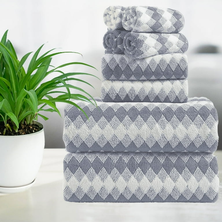 Smuge 8 Piece Bath Towel Set 2 Oversized 2 Hand Towels 4 Washcloths Quick Dry Absorbent Light Gray Walmart