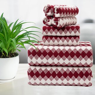 Qilmy Red Buffalo Plaid Bath Towels Absorbent Bath Towels Set Soft &  Comfortable Towel Set for Home Hotel Decor, 3 Piece