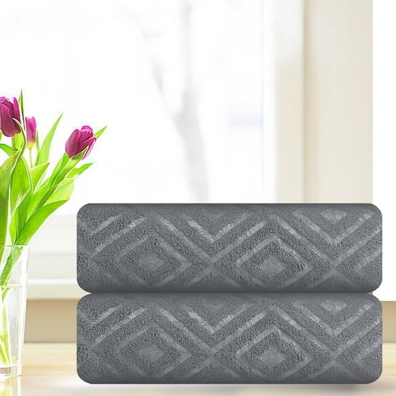 Smuge Hand Towels Set 2 Pack-16"x31", Ultra Soft Microfibers Towel Set Highly Absorbent Quick Dry Luxury Towel Durable Hand Towel Collection for Hotel Kitchen Spa Gym(Dark Gray)