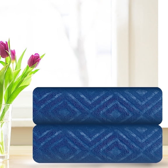 Smuge Hand Towels Set 2 Pack-16"x31", Ultra Soft Microfibers Towel Set Highly Absorbent Quick Dry Luxury Towel Durable Hand Towel Collection for Hotel Kitchen Spa Gym(Navy)