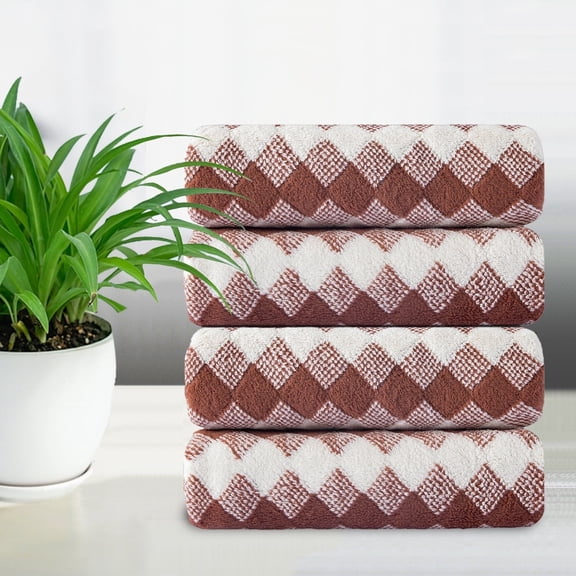 Smuge 4 Pack Hand Towels (16 x 31 in, Dark Brown) 600 GSM Ultra Soft Microfiber Thick Cozy Quick Dry Shower Hand Towels for Bathroom Kitchen Spa Hotel Gym