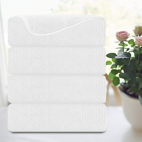 Smuge 4 Pack Oversized Bath Sheet Towels (35 x 70 in, White) 600 GSM Ultra Soft Large Bath Towel Set Cozy Quick Dry Bathroom Towels Hotel Luxurious Towels