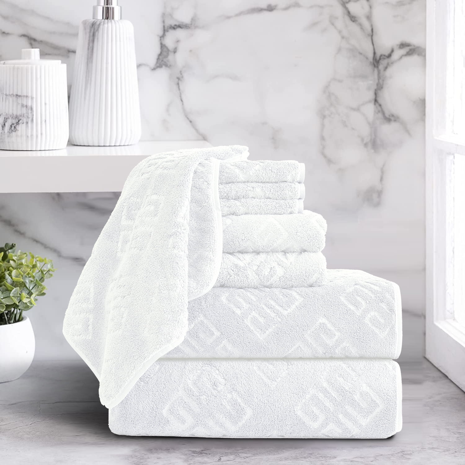 Smuge Oversized Bath Towels 35x70 Set of 8, 2 Extra Large Bath Towels