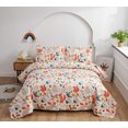 thumbnail image 1 of Smuge Quilt Set Blue Chrysanthemum Fox -Bedspread Coverlet Set 3-Piece Soft Reversible Includes: 1 Quilt, 2 Pillow Shams, 1 of 10