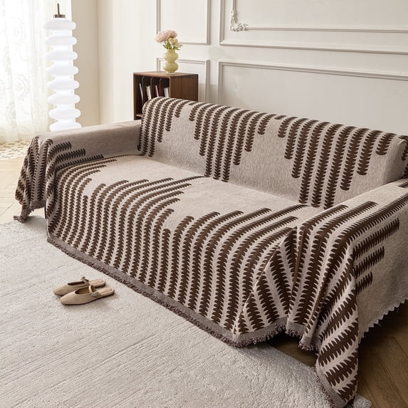 Smuge Sofa Cover, Couch Cover Protector Slipcover L Shape 3 Cushion Sofa Towel Sectional Throws Sofa Covers for Dogs Cats Home Decor(71"x 118", Light Coffee)