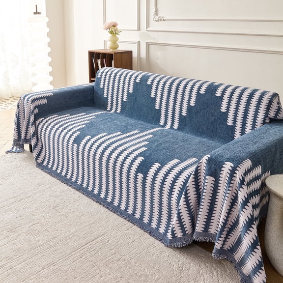 Smuge Sofa Cover, Couch Cover Protector Slipcover L Shape 3 Cushion Sofa Towel Sectional Throw Sofa Covers for Dogs Cats Home Decor(71"x 134", Navy)