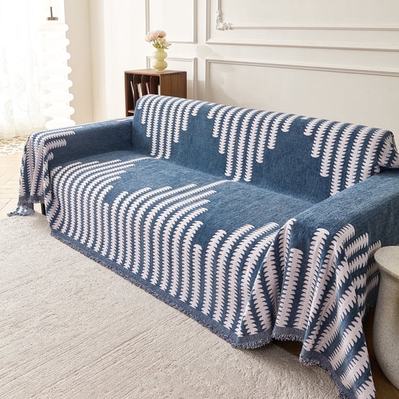 Smuge Sofa Cover, Couch Cover Protector Slipcover L Shape 3 Cushion Sofa Towel Sectional Throw Sofa Covers for Dogs Cats Home Decor(71"x 134", Navy)