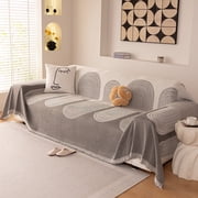 Smuge Sofa Cover, Couch Cover Protector Slipcover L Shape Sofa towel Furniture Cover for Pets Dogs Cats Home Decor 71x 118, Grey