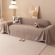 Smuge Sofa Cover, Sectional Couch Cover Protector Slipcover for 3 Cushion Couch L Shape Sofa towel Throw Sofa Loveseat Cover for Pets Dogs Cats (71"x 134", Khak