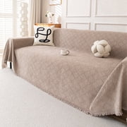 Smuge Sofa Cover, Sofa Slipcovers Couch Covers Protector 3 Cushion Throw Sofa Towel for L Shaped Couch Suitable for All Seasons 71"x 150", Light Coffee