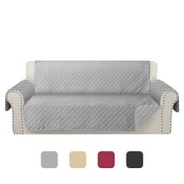 Smuge Waterproof Sofa Covers, Reversible Couch Sofa Slipcover Cushion Furniture Protector Cover for Dogs, Pets (68" Sofa, Light Gray)